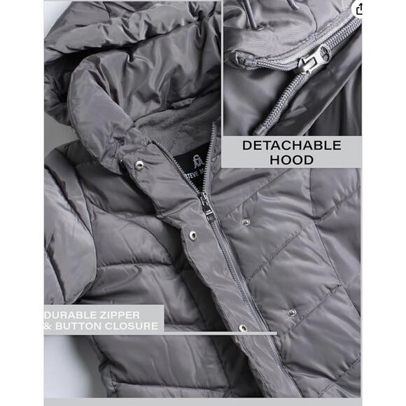 Steve Madden Womens Plus-size Chevron Puffer Jacket Sz 2X, Gently Used - Picture 9 of 10